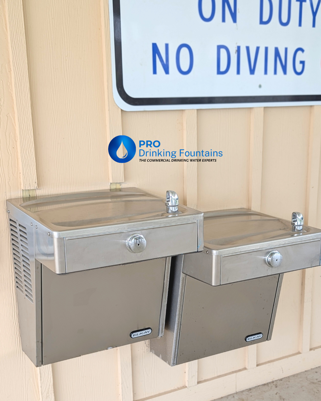 Elkay bi-level water cooler installed outdoors at NB Arroyo Verde Homeowners Association