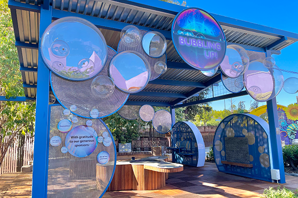 Children's Discovery Museum of San Jose outdoor Bubbling Up exhibit